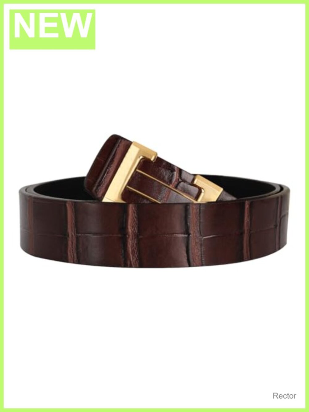 Leather Dress Belt with Automatic Buckle for Business or Casual